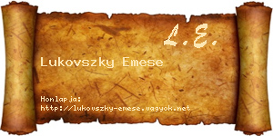Lukovszky Emese névjegykártya